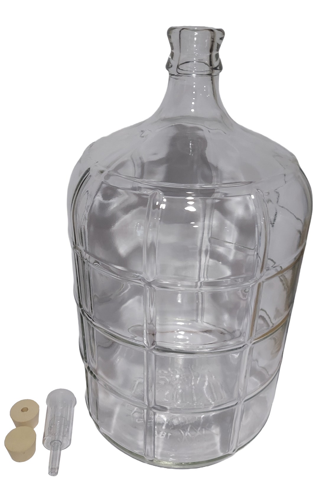 Large Glass Carboy With Air Lock Setup, Various Sizes Etsy