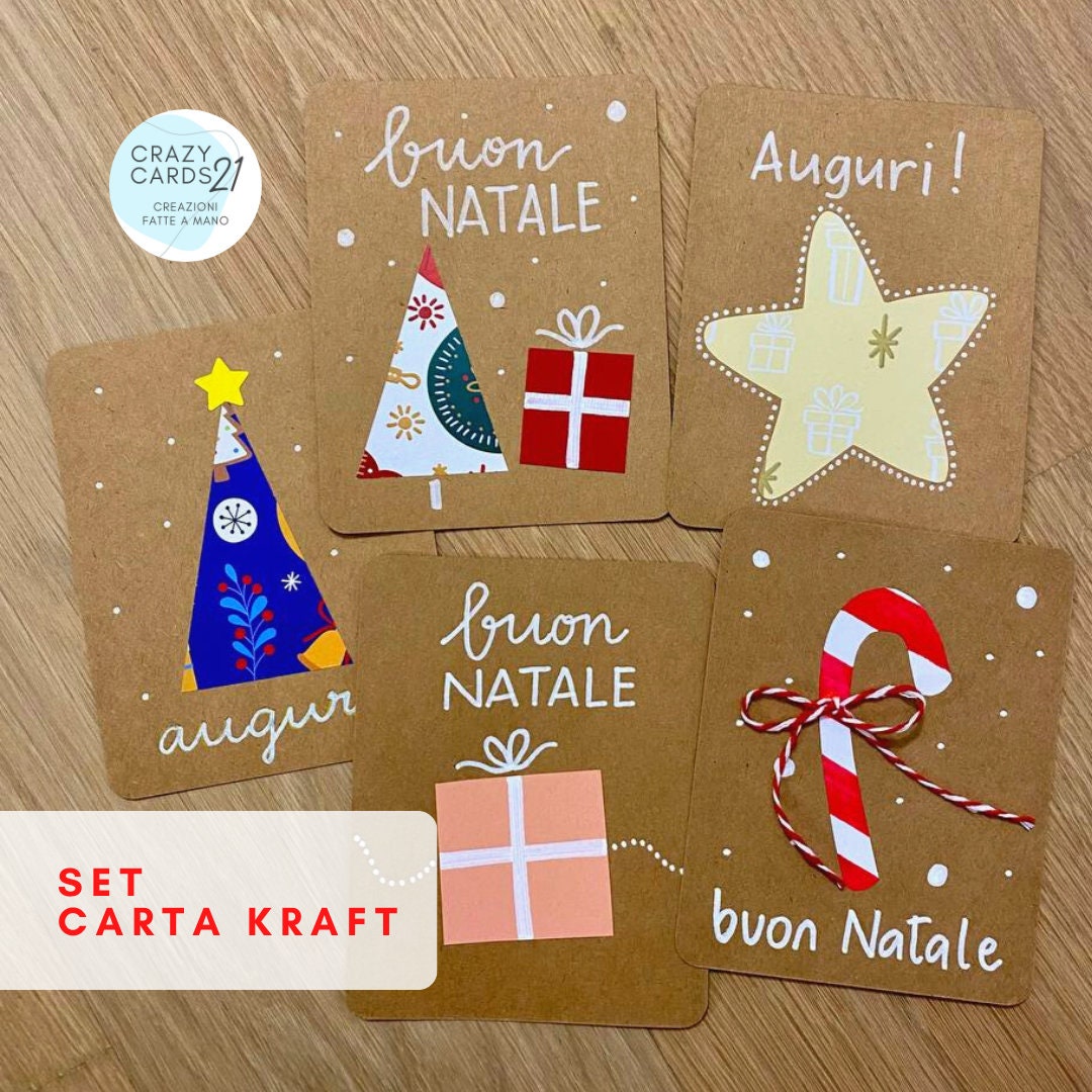 Kraft Paper Set Christmas Cards Size 10x12.8 Cm, Personalized and