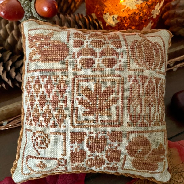 Autumn Pillow PDF Autumn Cross stitch pattern