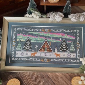 Berghütte im Schnee DIGITAL PDF Kreuzstichvorlage