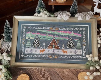 Chalet in the Snow DIGITAL PDF cross stitch pattern