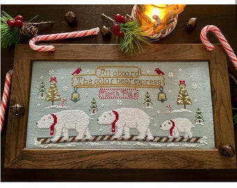 The polar bear express **digital PDF Christmas Cross stitch pattern*