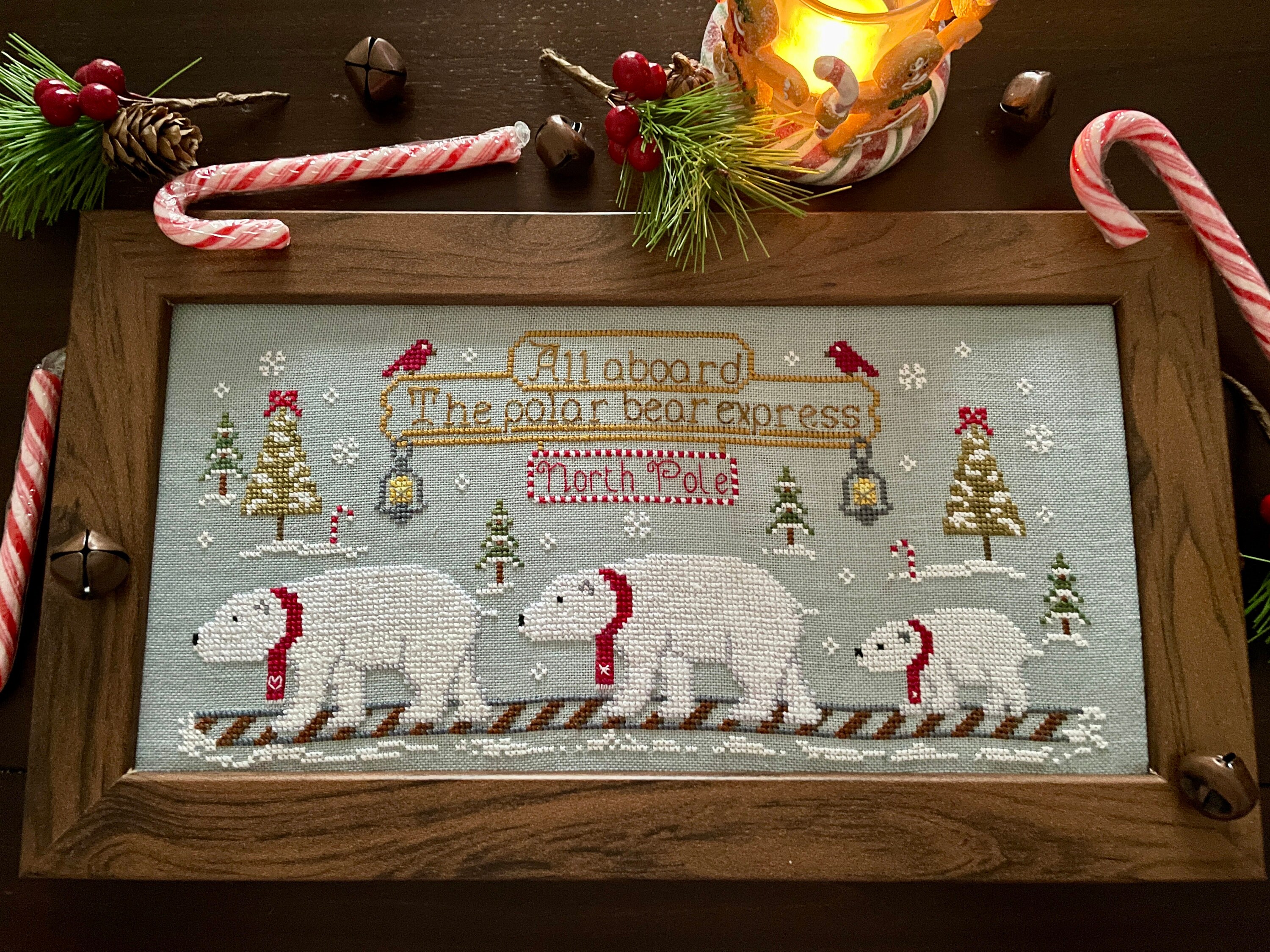 The Polar Bear Express **digital PDF Christmas Cross Stitch Pattern* - Etsy