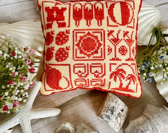Summer Pillow PDF Cross stitch chart