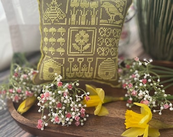 Spring Pillow - Cross stitch PDF Pattern