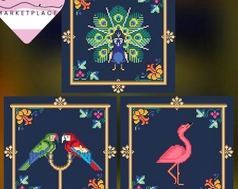 Jewels of the Jungle part 1 - PDF Digital Cross stitch chart