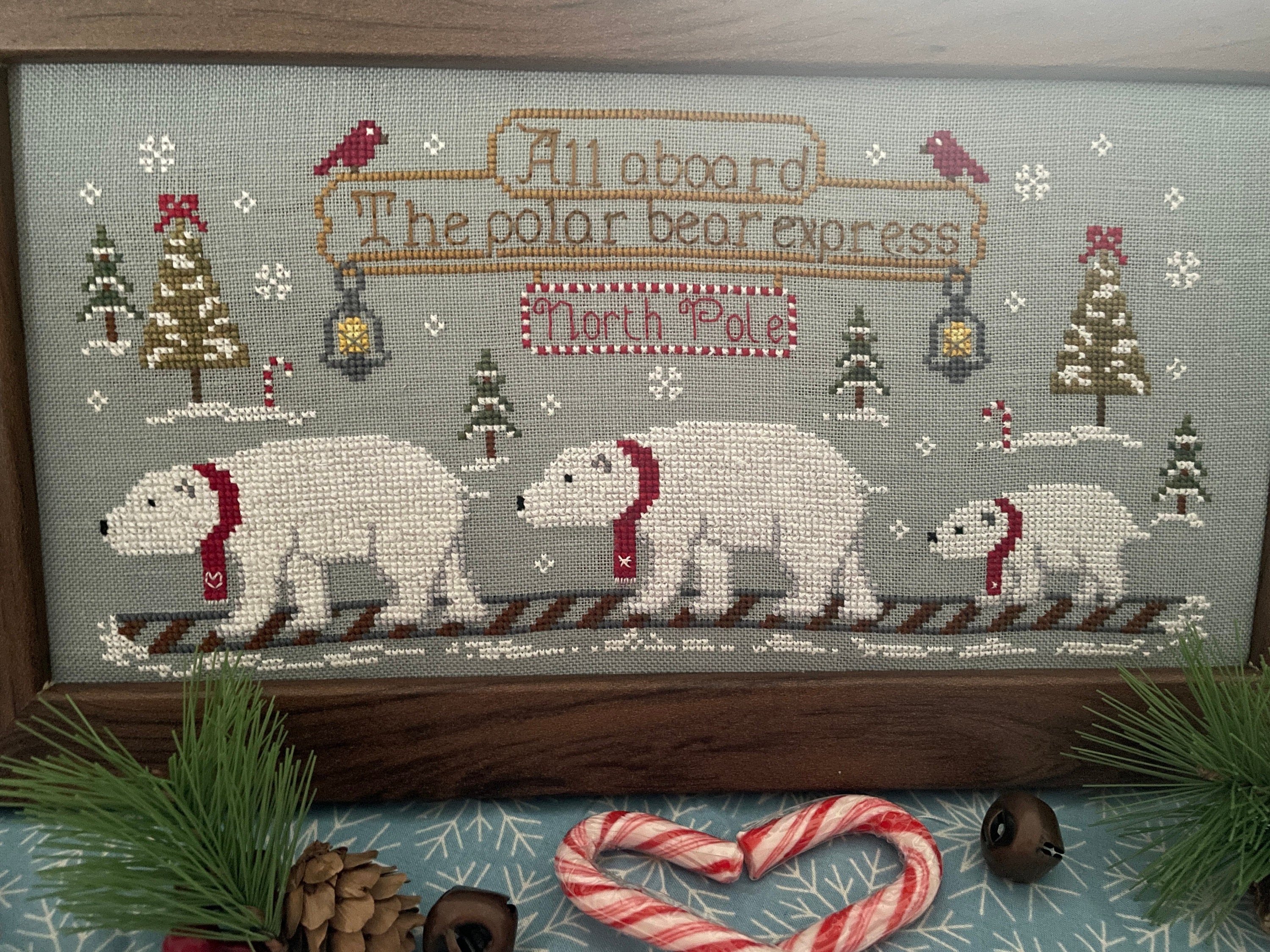 The Polar Bear Express **digital PDF Christmas Cross Stitch Pattern* - Etsy
