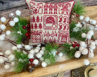 PDF Cross stitch pattern - Christmas Pillow