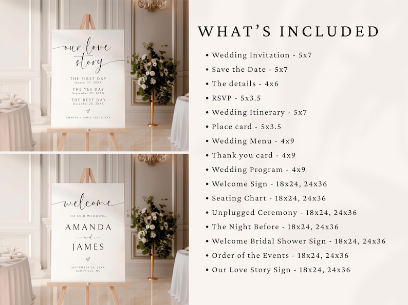 minimalist wedding
wedding invitation bundle
wedding sign bundle
modern minimalist
editable template
wedding signage	
reception sign bundle
invitation template
modern wedding signs
instant download	
printable wedding signs
elegant invite set	
wedding invite suite
wedding stationery
modern invite suite
wedding drinks
wedding bar menu
signature drinks
The Night Before
Save the Date 
Welcome Bridal Shower Sign