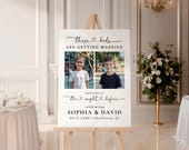 These Kids are Getting Married, Rehearsal Dinner Welcome Sign with Photos, The Night Before Wedding Sign, Engagement Sign Template, Canva