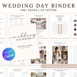 The Ultimate Wedding Day Binder Template, Wedding Itinerary, Instant Download, Wedding Planner, Wedding Day Information, Wedding Planner