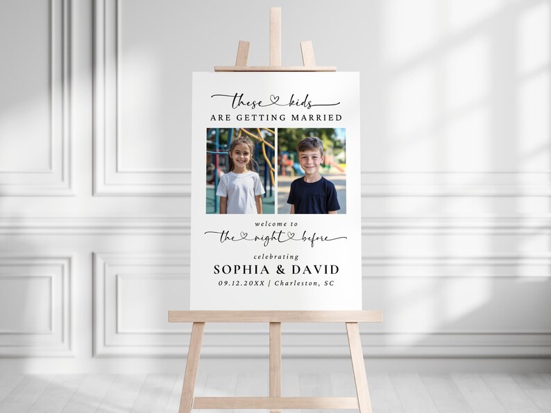 these kids are getting married
the night before welcome sign
rehearsal dinner welcome sign	
wedding rehearsal dinner
kids photo welcome sign
editable template sign
printable welcome sign
funny welcome sign
custom photo sign
rehearsal party sign
wedding sign with photo
childhood photos wedding sign
engagement party welcome sign
diy editable sign