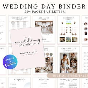 The Ultimate Wedding Day Binder Template, Wedding Binder, Wedding Planner, Wedding Itinerary, Wedding Day Coordination, Wedding Checklists
