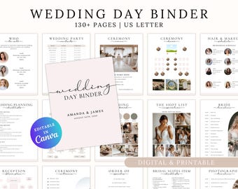 The Ultimate Wedding Day Binder Template, Wedding Binder, Wedding Planner, Wedding Itinerary, Wedding Day Coordination, Wedding Checklists