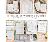 Minimalist Wedding Sign Bundle, Reception Sign, Modern Wedding Signage, Wedding Invitation, Wedding Program, Wedding Itinerary, Wedding Menu