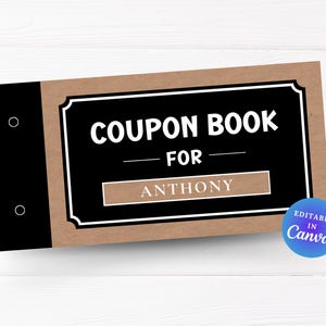 Libro de cupones imprimible / Cupones de amor / Cupones personalizados / Regalo personalizado para novio, esposo, esposa, amigo, maestro / Regalo de aniversario