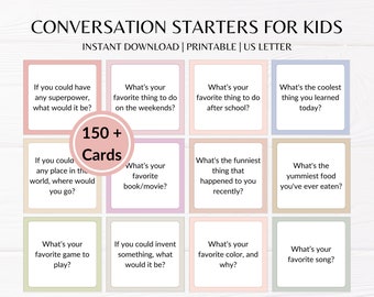 Conversation Starters Cards for Kids to foster communication, confidence, bonding through interactive prompts, cultivating deeper connection