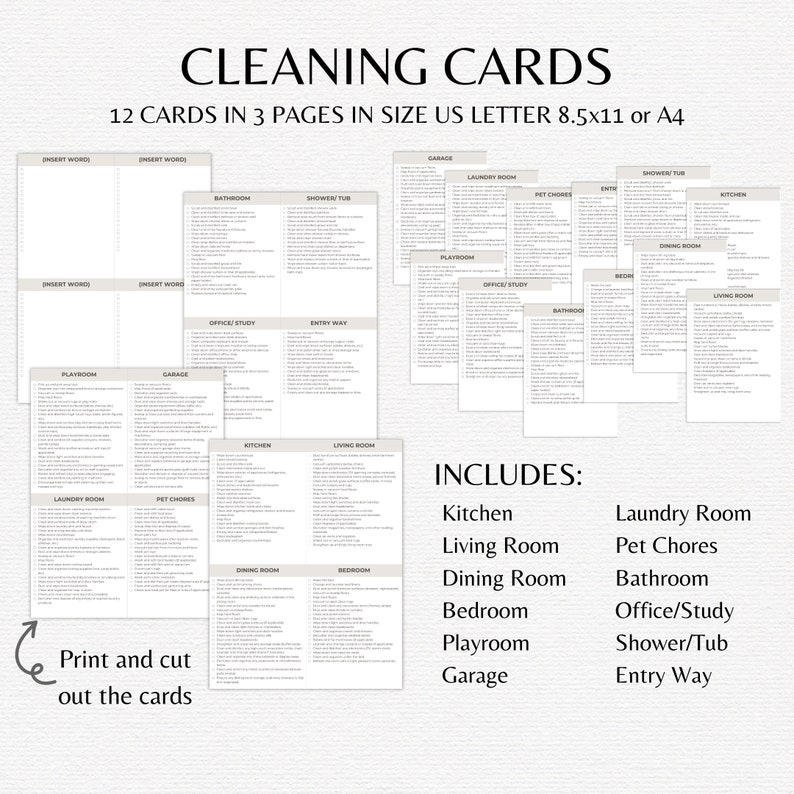 Editable ADHD Cleaning Checklist Bundle Printable ADHD Cleaning Planner ...