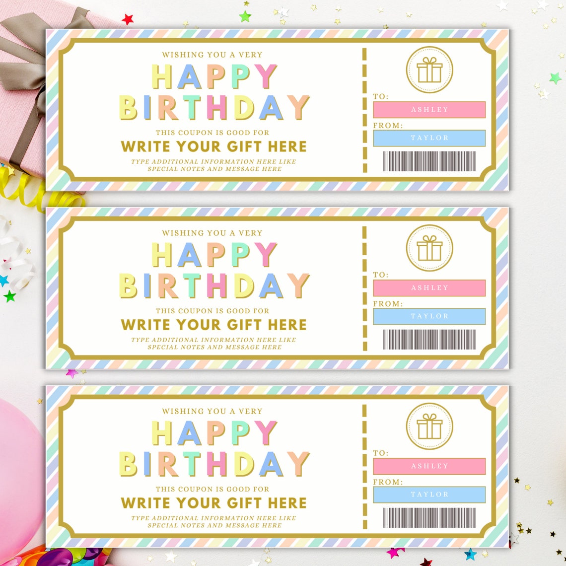 Birthday Gift Coupon Template Printable Birthday Gift Coupon Card ...