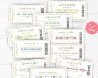 Easter Coupons | Easter Egg Coupons for Kids | Easter Bunny Coupons | Printable Easter Egg Coupon | Editable Kids Coupon Book | Easter Gift