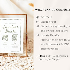 illustrated bar menu
signature drink
modern bar menu
editable bar menu
printable bar menu
whimsical wedding signage
hand drawn menu
signature drinks sign
wedding drink menu
cocktail menu
wedding bar sign	
bar menu sign
hand written menu
minimalist printable bar menu