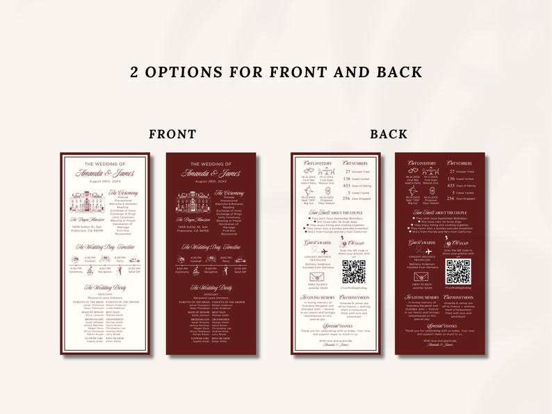 Old Program Template Old Money Burgundy Wedding Program Template, Infographic Wedding ...