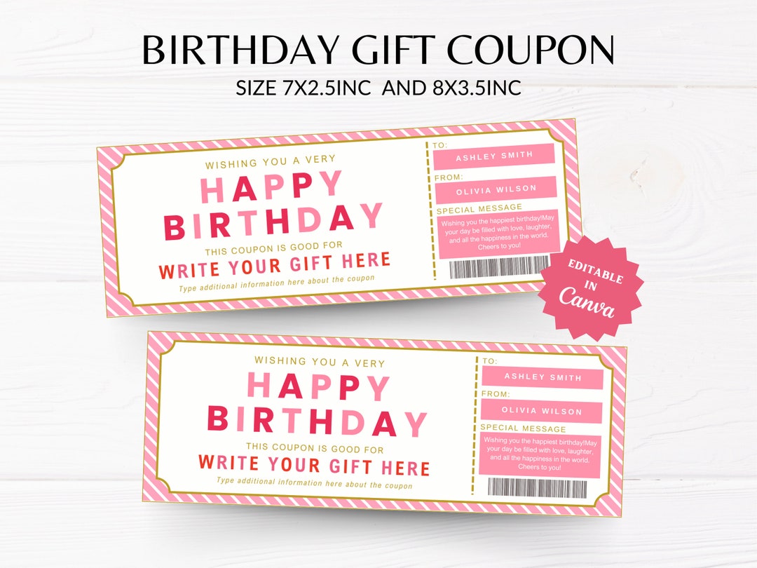 Birthday Gift Coupon Template | Printable Birthday Gift Coupon Card ...