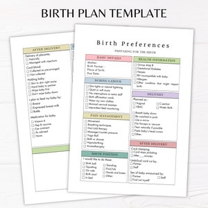 Birth Plan Template Editable Birth Plan Birth Plan Printable Birth ...
