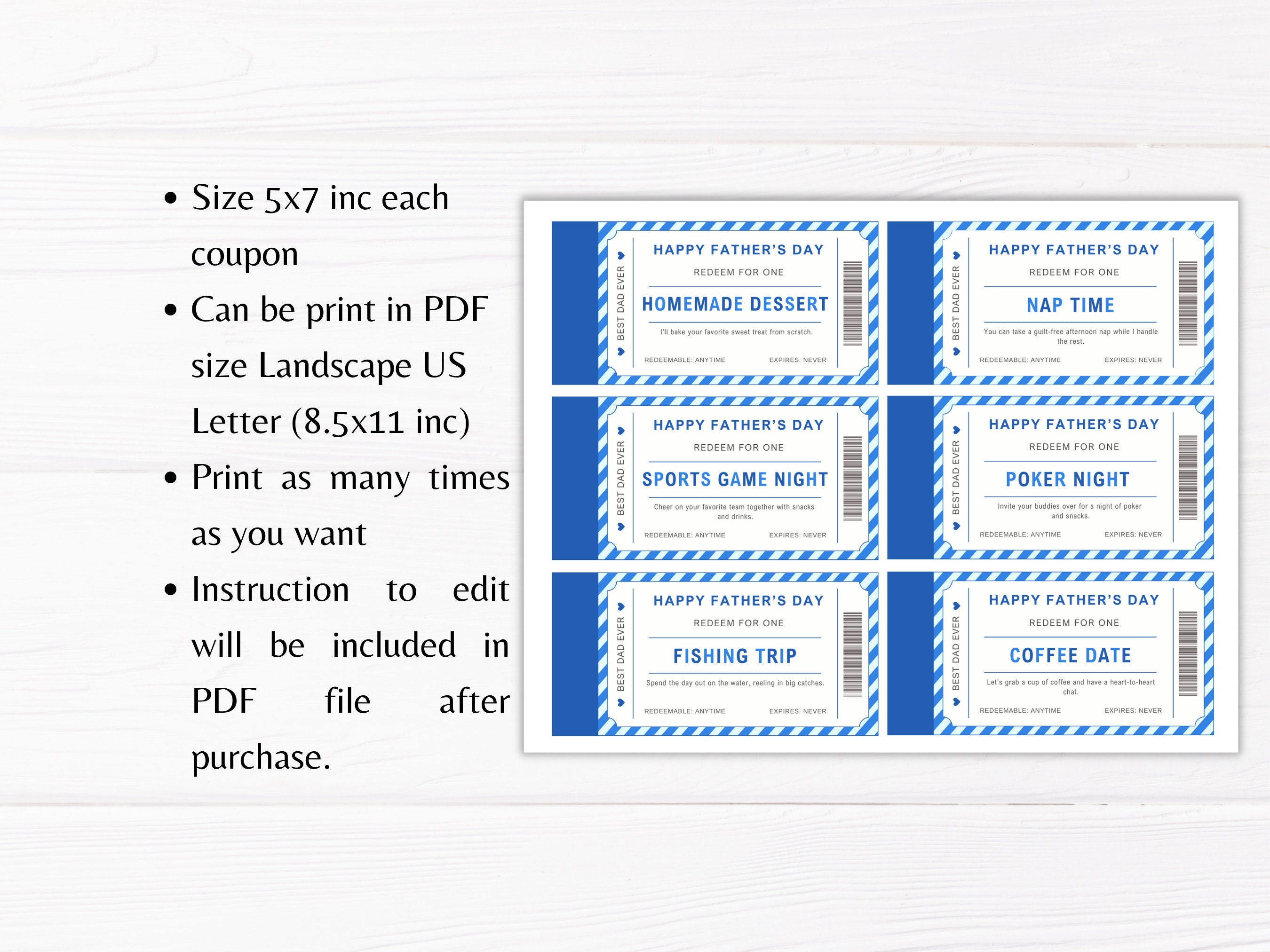 Fathers Day Gift Coupon Template Printable Fathers Day Gift Coupon Card Fathers Day Gift Coupon Template Printable Fathers Day Gift Coupon Card