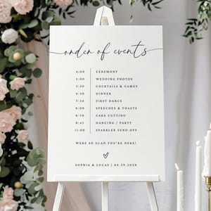 wedding order of events sign
modern wedding day timeline
minimalist wedding timeline
wedding itinerary sign
order of the day sign
wedding reception timeline
editable wedding timeline	
custom wedding timeline sign	
printable wedding sign
wedding day schedule
modern wedding sign	
large wedding sign
bohemian wedding timeline
wedding program sign
ceremony timeline poster
wedding timeline sign
wedding reception