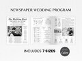 Newspaper Wedding Program Template | Editable Wedding Newspaper Program | Folded Wedding Newspaper | Canva Wedding Newspaper Template