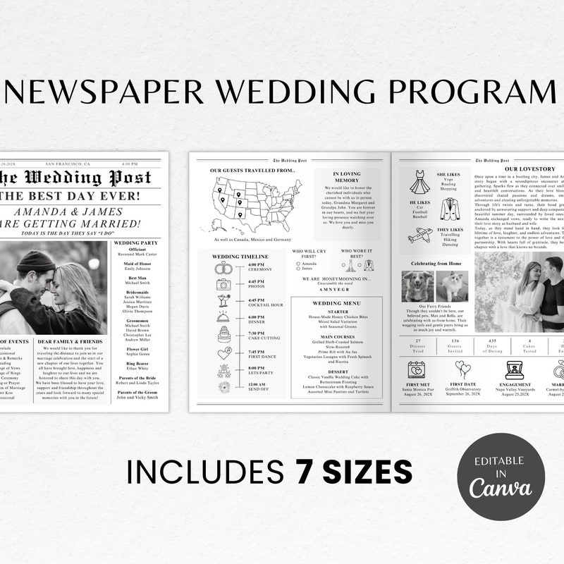 Wedding Newspaperes - Etsy