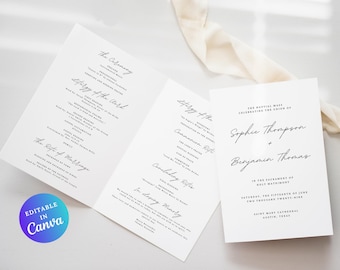 Printable Catholic Wedding Program Template, Catholic Wedding Program, Folded Catholic Mass Wedding Ceremony Program, Church Wedding Program