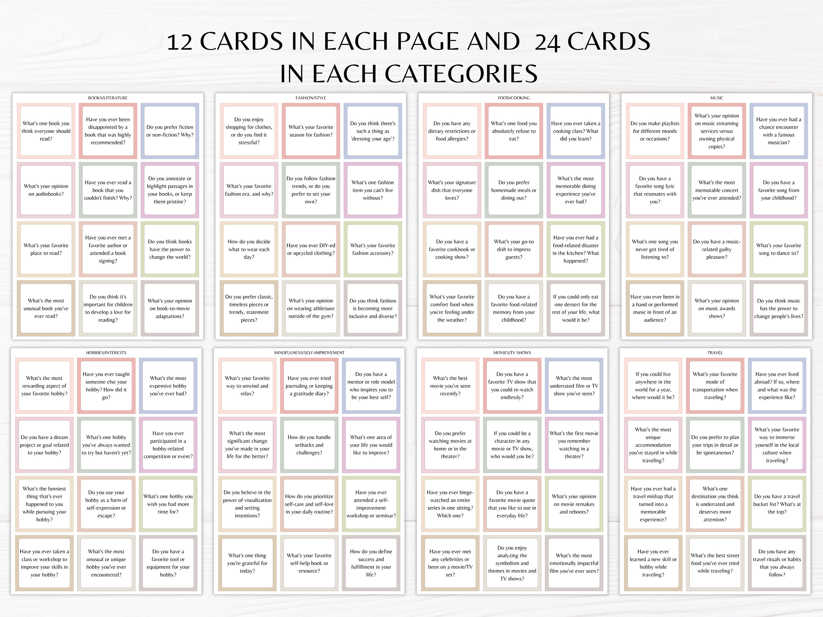 Conversation Starter Cards Perfect for Family Gatherings, Get-to-know-you, Icebreakers Games ...