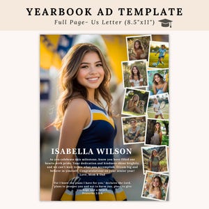 Yearbook Ad Template, Senior Yearbook Ad, High School and Senior Graduation, Editable Yearbook Ad, Full Page Yearbook Ad, Graduation Tribute
