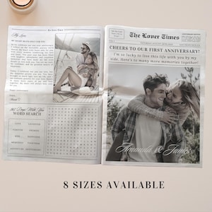 Modello di giornale per l'anniversario di coppia, regalo di anniversario di matrimonio di 1 anno per fidanzato e fidanzata, regalo per lei, regalo per lui
