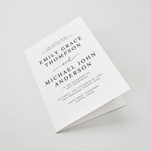 Catholic Wedding Program Template – A beautifully designed folded program for your Catholic Mass ceremony. Includes sections for the Order of the Mass, readings, bridal party, and thank you message. Fully editable in Canva. Sizes included: US Letter (11x8.5”), A4 (11.69x8.26”), and 5x7”. Instant download, easy to customize and print. Perfect for traditional or modern Catholic weddings.