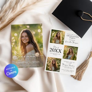 Editable Graduation Invitation, Modern Graduation Announcement, Template, Printable Graduation Party Invite, Senior 2025 Graduate Invitation