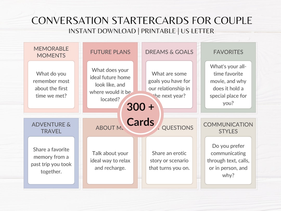 300+ Couple Conversation Starter Cards | Date Night Questions | Ideas ...