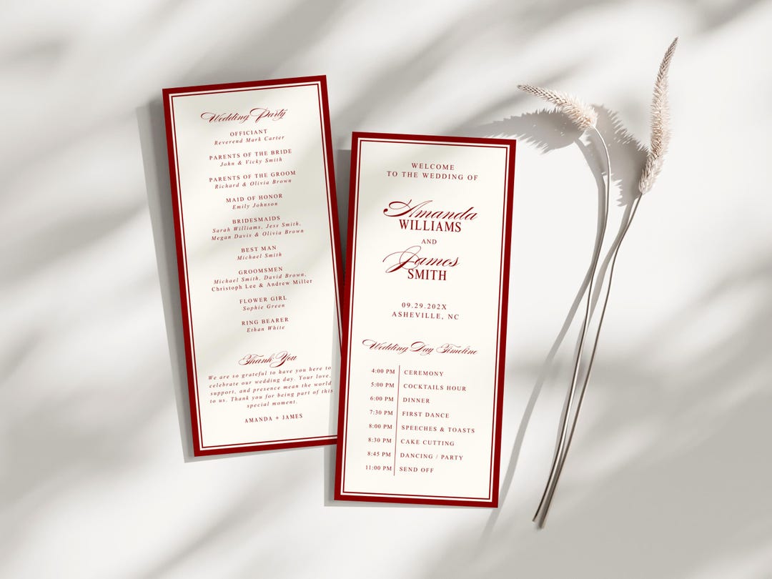 Old Program Template Luxury Old Money Wedding Program Template, Classic Old Money Wedding ...