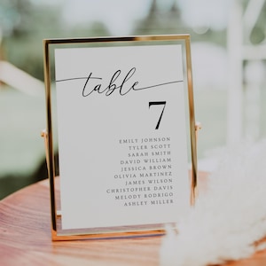 wedding seating chart
table number cards
wedding table number
seating chart cards
wedding reception
table assignment card
wedding seating chart
minimalist wedding
editable template
acrylic wedding sign
rehearsal dinner
table number signs
printable table numbers
wedding table decor
find your seat
Elegant Table Assignment Seating Chart 
Wedding Reception Card Template 
Rehearsal Dinner Table Number