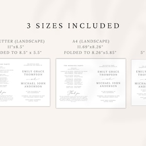 Catholic Wedding Program Template – A beautifully designed folded program for your Catholic Mass ceremony. Includes sections for the Order of the Mass, readings, bridal party, and thank you message. Fully editable in Canva. Sizes included: US Letter (11x8.5”), A4 (11.69x8.26”), and 5x7”. Instant download, easy to customize and print. Perfect for traditional or modern Catholic weddings.