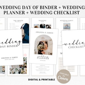 Wedding Planner Template Bundle | Ultimate Wedding Day Binder | Wedding Planning Checklist | Printable Wedding Planner | Wedding Itinerary