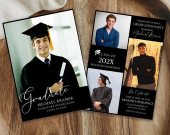 Graduation Invitation Template, Minimalist Graduation Announcement, Graduation Party, Senior Graduate Announcement, Senior Announcement Card