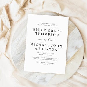 Catholic Wedding Program Template – A beautifully designed folded program for your Catholic Mass ceremony. Includes sections for the Order of the Mass, readings, bridal party, and thank you message. Fully editable in Canva. Sizes included: US Letter (11x8.5”), A4 (11.69x8.26”), and 5x7”. Instant download, easy to customize and print. Perfect for traditional or modern Catholic weddings.