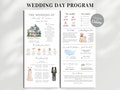 Infographic Wedding Program Template | Printable Wedding Day Program |  Church Wedding Ceremony Program |  Modern Infographic Program