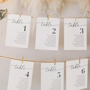 wedding seating chart
table number cards
wedding table number
seating chart cards
wedding reception
table assignment card
wedding seating chart
minimalist wedding
editable template
acrylic wedding sign
rehearsal dinner
table number signs
printable table numbers
wedding table decor
find your seat
Elegant Table Assignment Seating Chart 
Wedding Reception Card Template 
Rehearsal Dinner Table Number