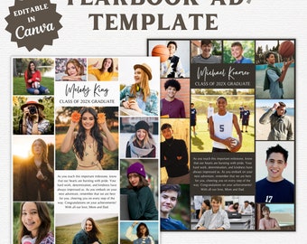Yearbook Ad Template | High School and Senior Graduation | Graduation Gift | Yearbook Ad | Graduation Tribute | School Tribute Ad