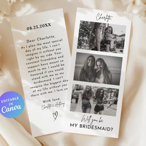 Tira de fotos para proposta de madrinha, cabine de fotos, cartão de proposta de madrinha, você será minha madrinha, cartão de madrinha de honra, cartão de pedido de madrinha