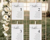 Minimalist Wedding Seating Chart & Table Numbers: Editable Canva Template